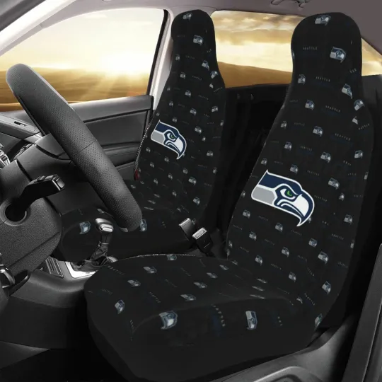 2pcs Car Seat Covers Universal Seattle Seahawks Car Front Rear Protectors