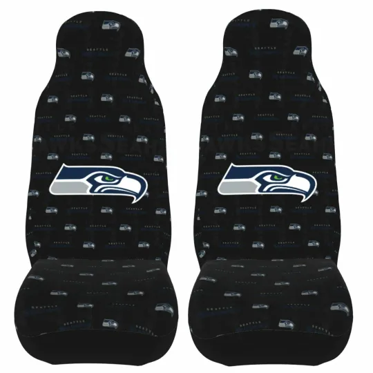 2pcs Car Seat Covers Universal Seattle Seahawks Car Front Rear Protectors