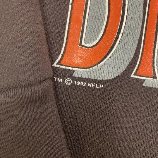 1992 Logo 7 Cleveland Browns Crewneck Mens Size L Vintage 3D Spell Out Pullover