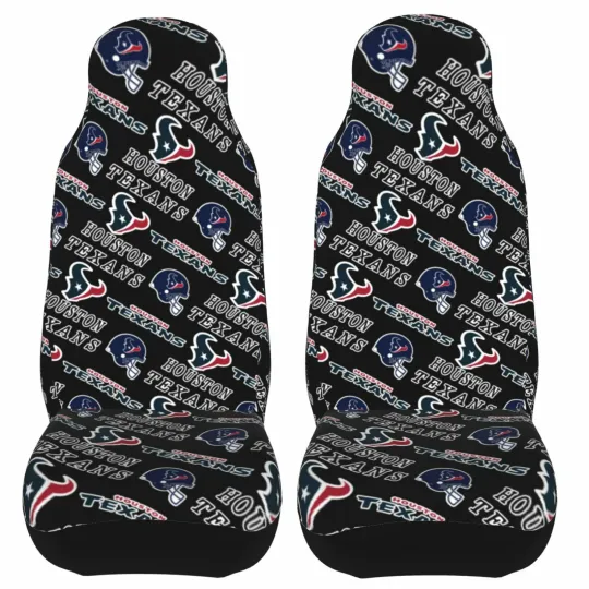 2pcs Car Seat Covers Universal Houston Texans Car Front Rear Protectors Decor
