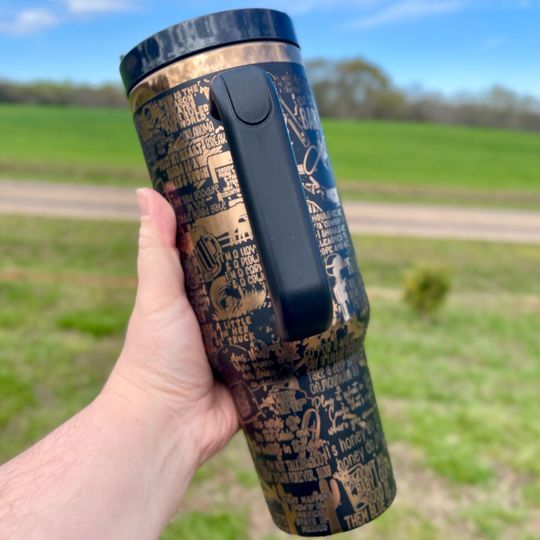 Laser Engraved Toby Keith 40oz Tumbler with Handle