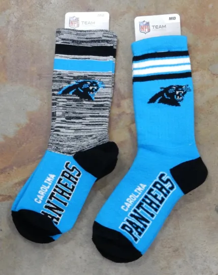 2 Pack football Carolina Panthers Retro Deuce Reverse MED Gift Set Socks McCaffrey