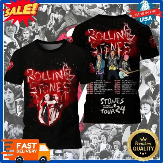 Rare! The Rolling Stones Tour 2024 3D T-Shirt