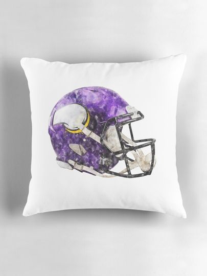 Minnesota Vikings Watercolor Helmet Pillow