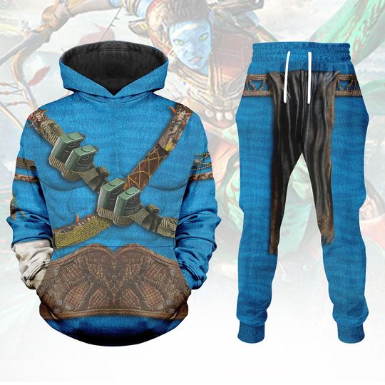 Discover Avatar Jake Sully Cosplay Hoodie Joggers, Halloween Avatar Costume Hoodie