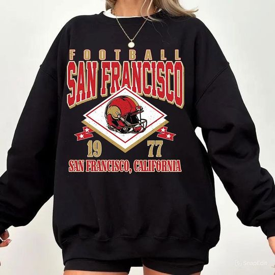 Vintage San Francisco Football Sweatshirt, Sunday Football Sweatshirt, Sports Fan Sweater
