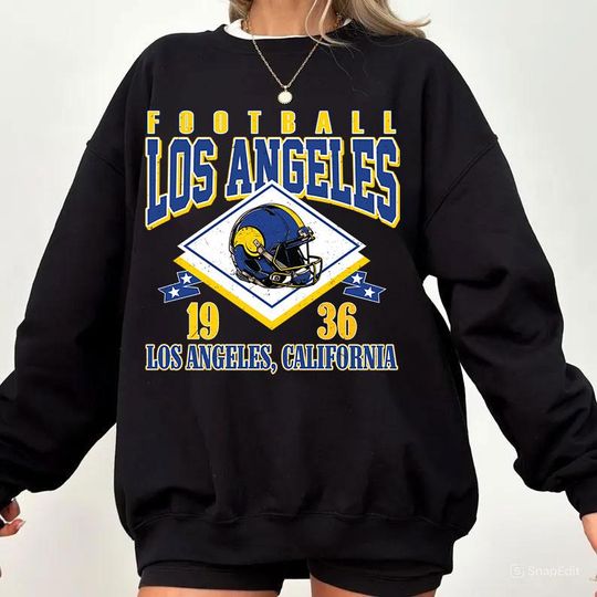 Discover Vintage Los Angeles Football Sweatshirt, Retro Cartoon Graphic Pullover, 90s Style Sports Fan Sweater, Unisex Cozy Crewneck, Football shirt