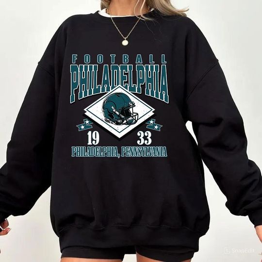 Discover Vintage style Philadelphia Football Sweatshirt,Sunday Football Shirt, 90s Style Sports Fan Sweater, Unisex Cozy Crewneck, Football shirt