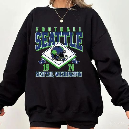 Discover Vintage style Seattle Football Sweatshirt,Sunday Football Shirt, 90s Style Sports Fan Sweater, Unisex Cozy Crewneck, Football shirt