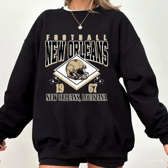 Discover Vintage style New Orleans Football Sweatshirt,Sunday Football Shirt, 90s Style Sports Fan Sweater, Unisex Cozy Crewneck, Football shirt