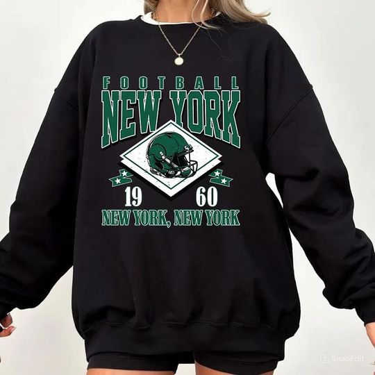 Discover Vintage style New York Football Sweatshirt,Sunday Football Shirt, 90s Style Sports Fan Sweater, Unisex Cozy Crewneck, Football shirt