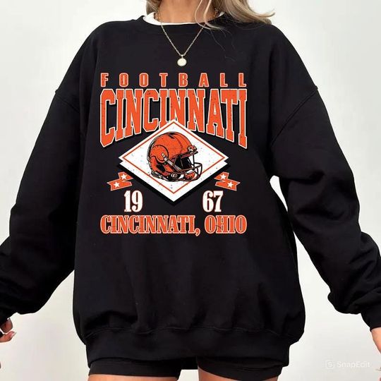 Discover Vintage Cincinnati Football Sweatshirt,Sunday Football Shirt, 90s Style Sports Fan Sweater, Unisex Cozy Crewneck, Football shirt