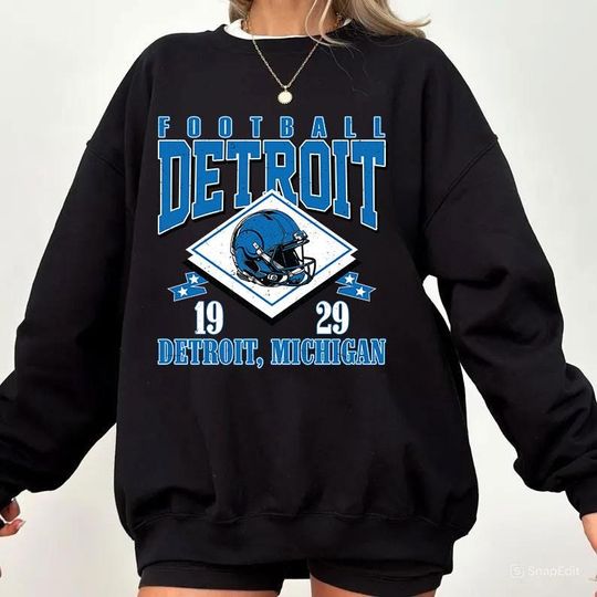 Discover Vintage Detroit Football Sweatshirt, Sunday Football Sweatshirt, Sports Fan Sweater