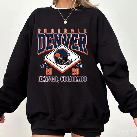 Discover Vintage styl Denver Football Sweatshirt, Sunday Football Sweatshirt, Sports Fan Sweater