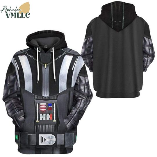 Discover Darth Vader Halloween Costume Hoodie, Galaxy Villain Halloween Cosplay Sweatshirt For Men Women, Disneyland Starwars Sci-Fi Pullover Tshirt