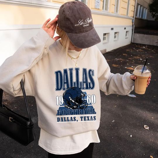 Discover Vintage 90s Style Dallas Football Vintage Style Shirt, Dallas Football Sweatshirt, Cowboy Shirt, Dallas Shirt, Football Shirt, Dallas Fans