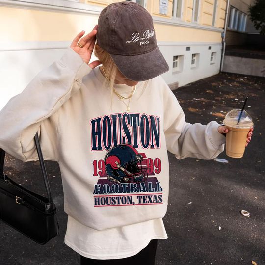 Discover Vintage 90s Retro Style Houston Texans Football Sweatshirt,90s Bootleg,T Shirt Retro Style shirt Crewneck,Vintage style Houston Texans fan
