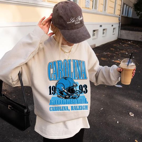 Discover Vintage 90s Style Carolina Football Sweatshirt, Game Day Shirt, Carolina Team Football Shirt, Sunday Carolina, Sport Shirt,Carolina Football