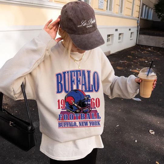 Vintage Buffalo Bills Football Team Sweatshirt, Game Day Sweatshirt, Sports Fan Sweater