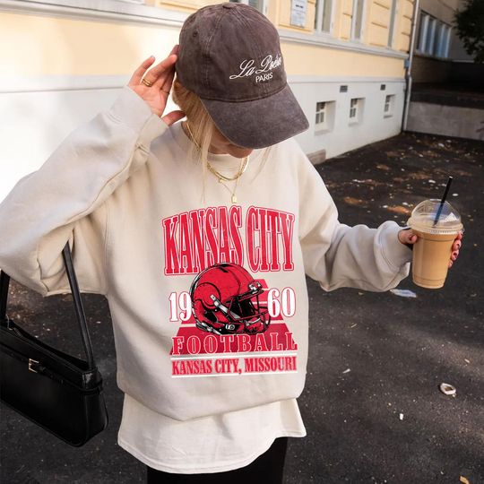 Discover Vintage Kansas City Football Team Sweatshirt, Game Day Sweatshirt, Sports Fan Sweater