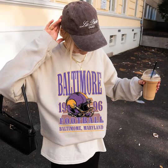 Discover Vintage Baltimore Football Team Sweatshirt, Game Day Sweatshirt, Sports Fan Sweater