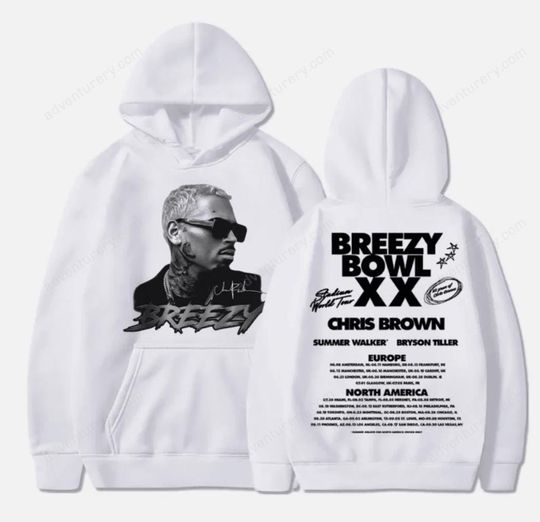 Chris Brown Breezy Bowl XX 2025 Concert Tour Hoodie