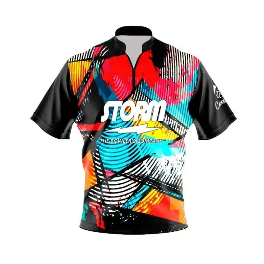 Storm Shattered Spectrum Quick Ship CoolWick Sash Zip Bowling Jersey