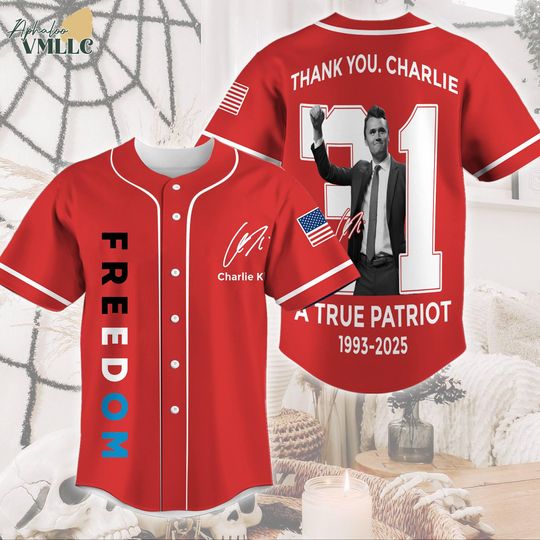 Discover Justice for Charlie Kirk Baseball Jersey, Freedom Charlie Kirk, A True Patriot Charlie Kirk 1993-2025 Jersey Shirt, Charlie Kirk Jersey