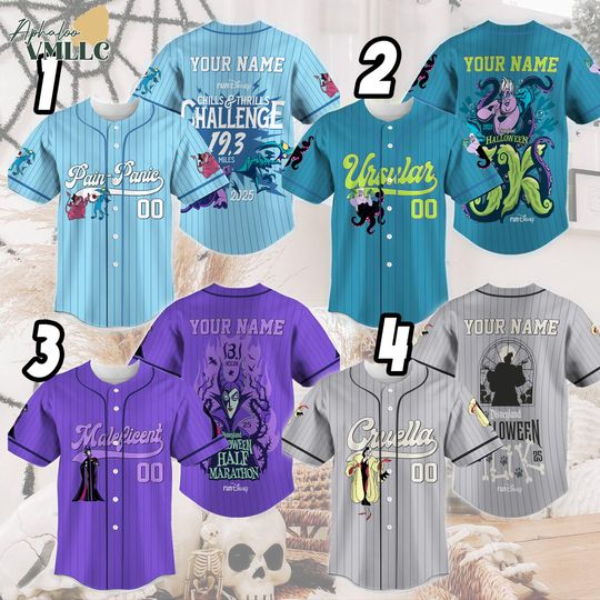 Discover RunDisney Half Marathon Weekend Villains Baseball Jersey, Disneyland Haft Marathon Weekend Shirt, Villains RunDisney Runner Outfits