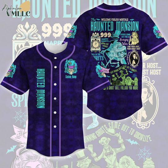 Personalized Haunted Mansion Baseball Jersey, Halloween Haunted Mansion Shirt