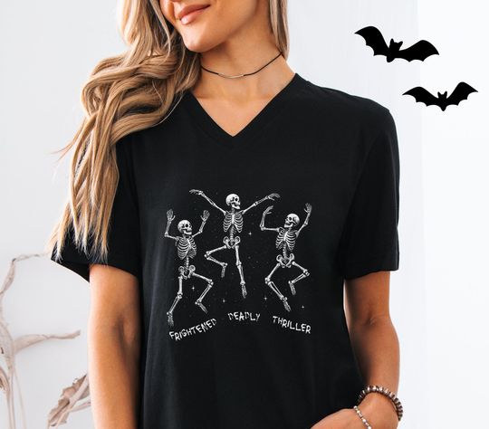 Discover Anti Trump Halloween Skeleton V-Neck Shirt, Very Subtle FDT Resist + Protest Tee, Bella + Canvas