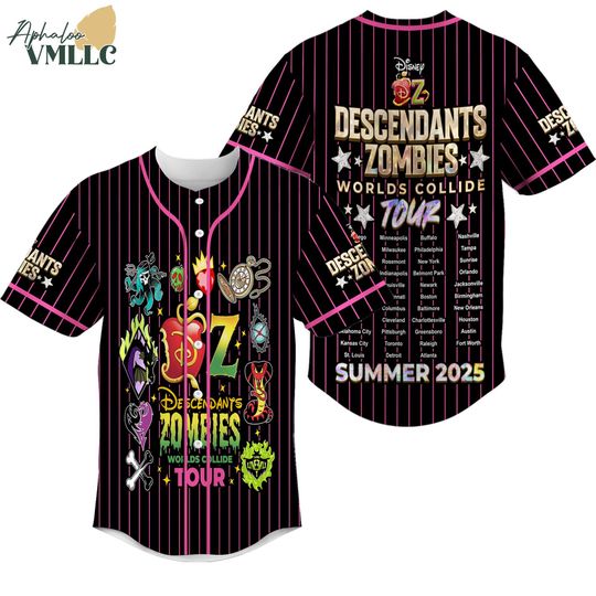 Discover Descendants Zombies Worlds Collide Tour Jersey, Descendants Zombies, Like The Zombies Do, Music Concert Baseball Jersey