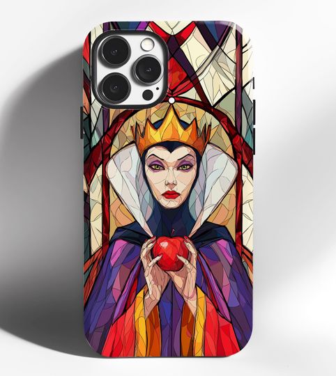 Evil Queen Stained Glass Style iPhone Case, Snow White Design, Halloween Phone Cover for Her