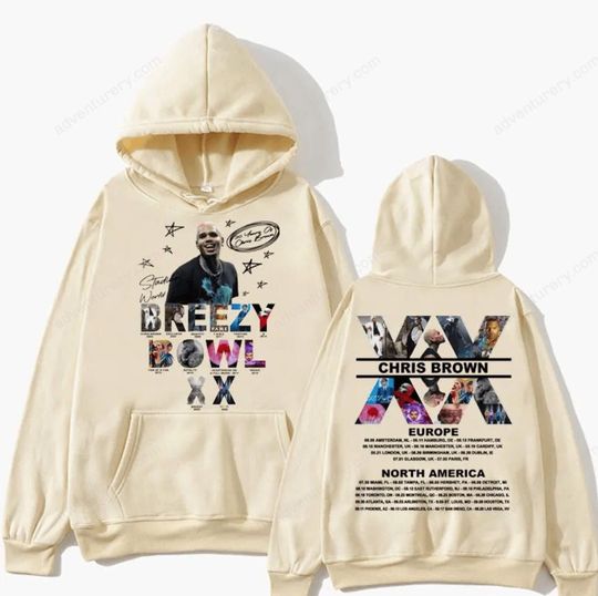 Rapper Chris Brown Breezy Bowl XX Concert Hoodies