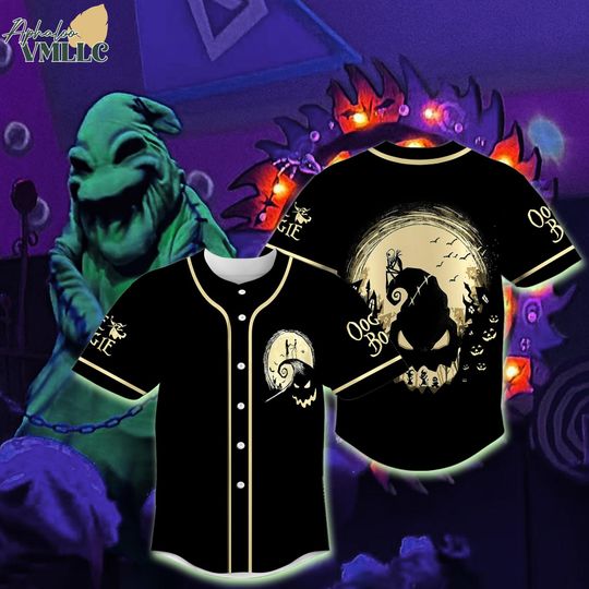 Oogie Boogie Halloween Baseball Jersey, Jack Sally Oogie Boogie Nightmare Before Christmas