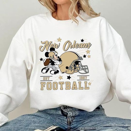 Vintage New Orleans Football Sweatshirt, Retro Cartoon Sweatshirt, Sports Fan Sweater