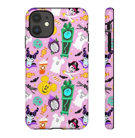 Discover Mickey Halloween Doodles Impact Resistant Tough Cell Phone Case, Disneyland Halloween Phone Case, Disneyworld Halloween Phone Case