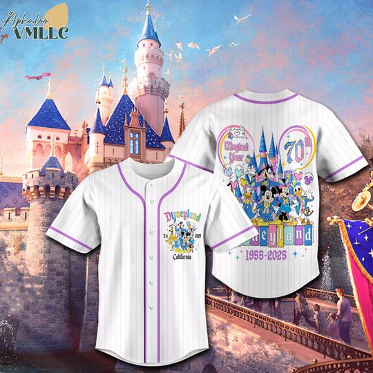 Disneyland 70th Anniversary 1955-2025 Baseball Jersey, 70 years of Magic shirt