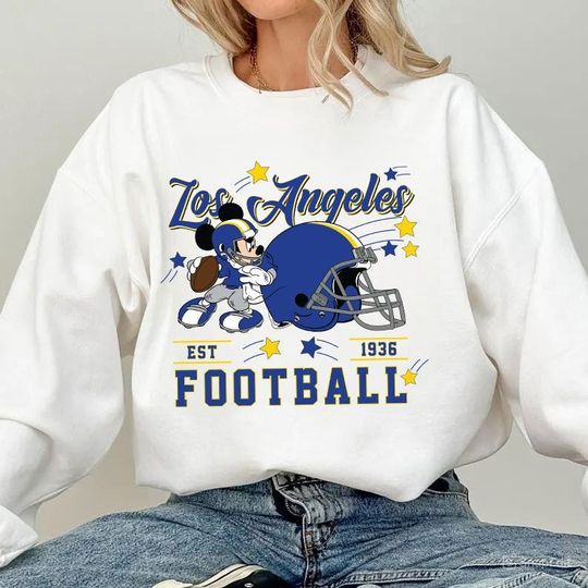 Discover Vintage Los Angeles Football Sweatshirt, Retro Cartoon Graphic Pullover, 90s Style Sports Fan Sweater, Unisex Cozyt Crewneck, Football shirt