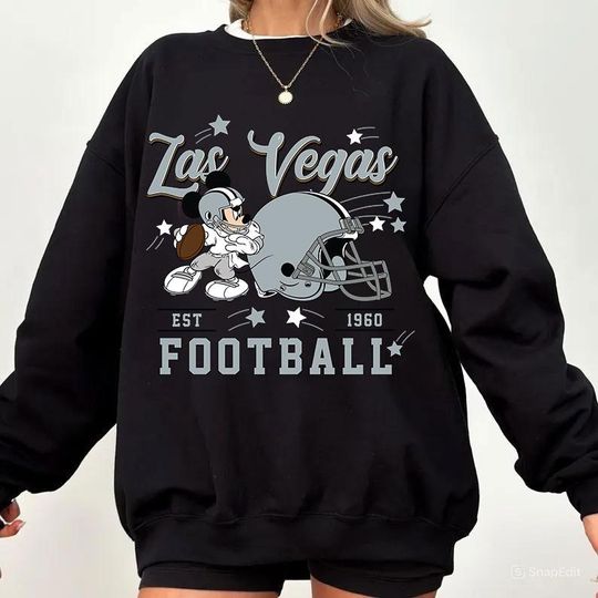 Discover Vintage Las Vegas Football Sweatshirt, Retro Cartoon Graphic Pullover, 90s Style Sports Fan Sweater, Unisex Cozyt Crewneck, Football shirt