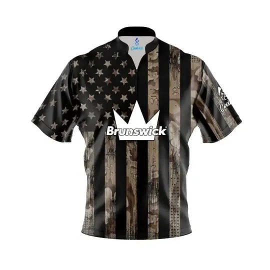 Discover Brunswick Desert Camo Flag Fast Track CoolWick Bowling Jersey