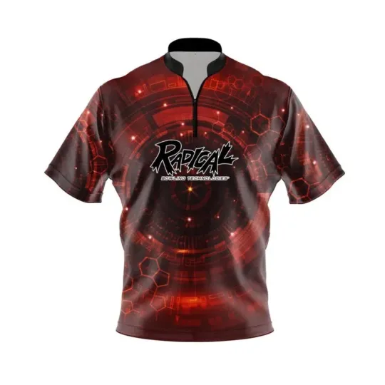 Discover Radical Red Cyborg Quick Ship CoolWick Sash Zip Bowling Jersey