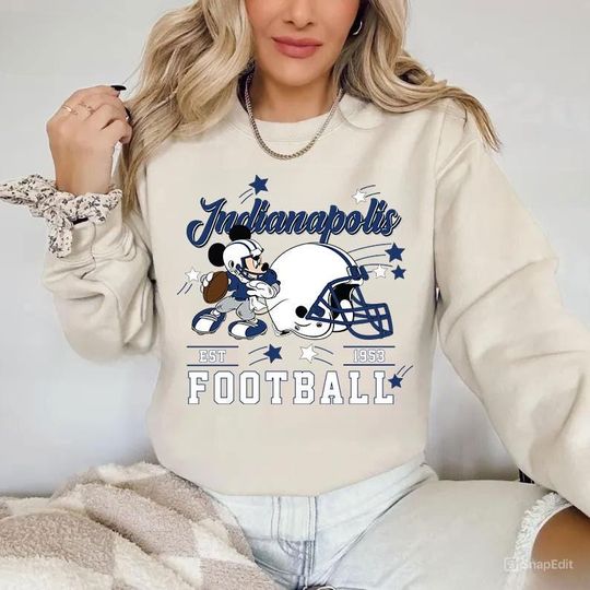 Discover Vintage Indianapolis Football Sweatshirt, Retro Cartoon Sweatshirt, Sports Fan Sweater