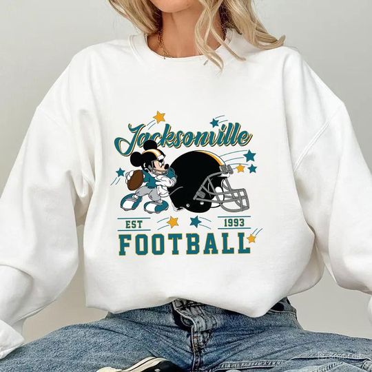 Discover Vintage Jacksonville Football Sweatshirt, Retro Cartoon Sweatshirt, Sports Fan Sweater