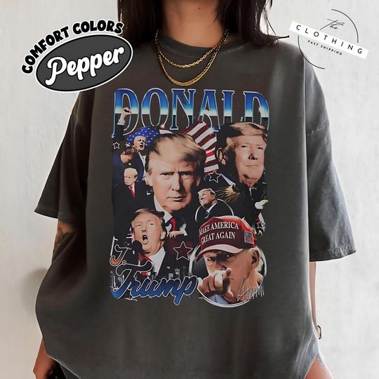 Discover Donald Trump 90s Vintage Bootleg Style T-Shirt, Classic Retro Graphic Unisex Sweatshirt Gift for Men and Women, Hoodie