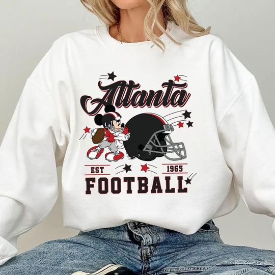 Discover Vintage Atlanta Football Sweatshirt, Retro Cartoon Sweatshirt, Sports Fan Sweater