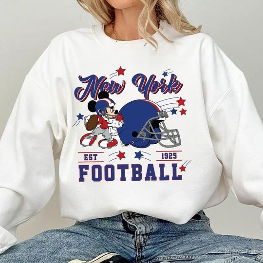 Discover Vintage Newyork Football Sweatshirt, Retro Cartoon Sweatshirt, Sports Fan Sweater