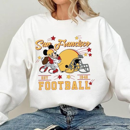 Discover Vintage San Francisco Football Sweatshirt, Retro Cartoon Sweatshirt, Sports Fan Sweater