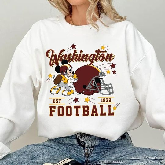Discover Vintage Washington Football Sweatshirt, Retro Cartoon Sweatshirt, Sports Fan Sweater