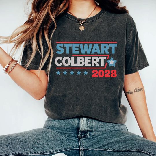 Discover Jon Stewart & Stephen Colbert 2028 Shirt, Anti-Trump, Funny Election Shirt